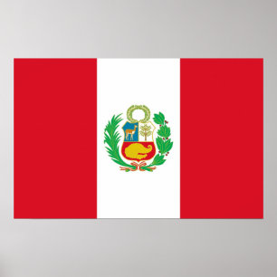 Gerahmter Ausdruck mit Peru-Flagge Poster