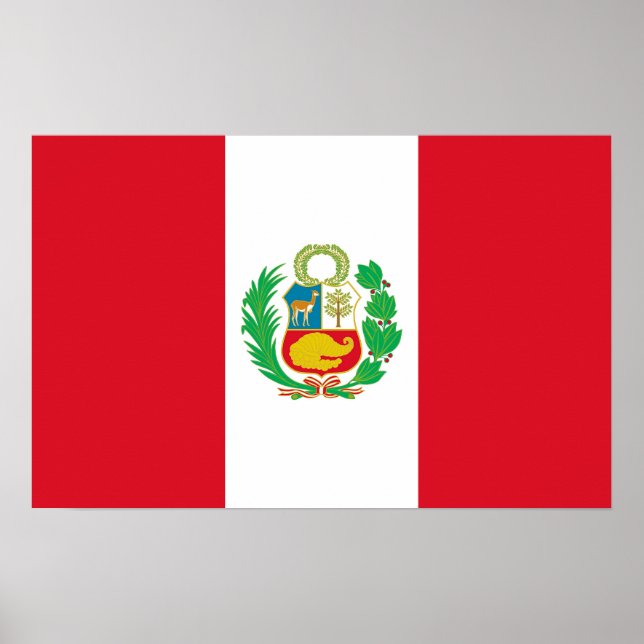 Gerahmter Ausdruck mit Peru-Flagge Poster (Vorne)