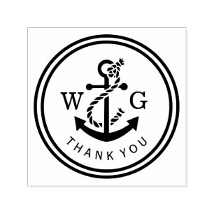 Gerahmter Bootsanker mit Monogramm Danke Permastempel