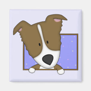Gerahmter Cartoon-Brown-Grenzcollie-Magnet Magnet