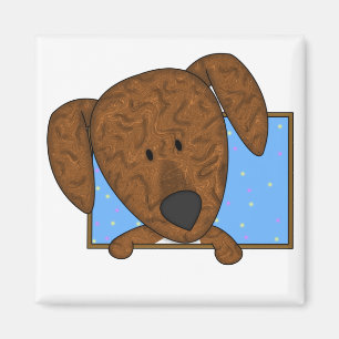 Gerahmter Cartoon Plott Jagdhund-Magnet Magnet