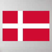 Gerahmter Druck mit dänischer Flagge