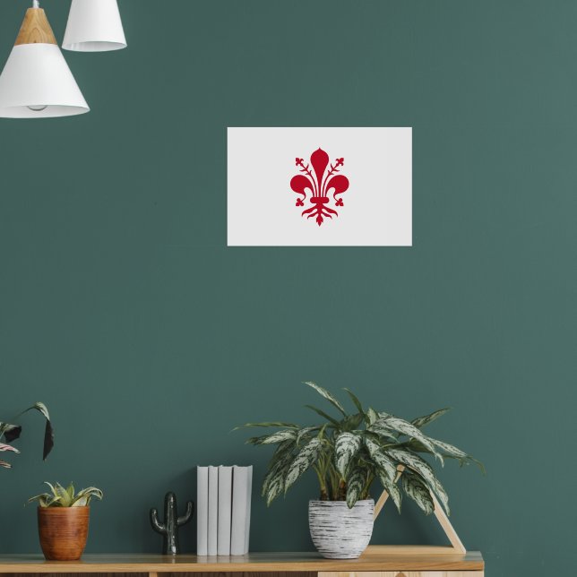Gerahmter Druck mit der Fahne von Florenz, Italien Poster (Wohnzimmer 1)