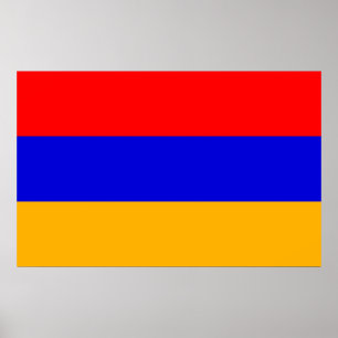 Gerahmter Druck mit der Flagge Armeniens Poster