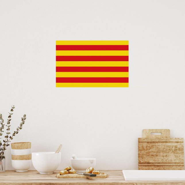 Gerahmter Druck mit der Flagge Kataloniens Poster (Küche)