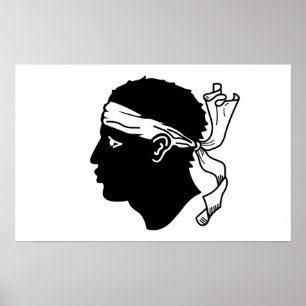 Gerahmter Druck mit der Flagge Korsikas, Frankreic Poster