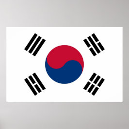 Gerahmter Druck mit der Flagge Südkoreas Poster