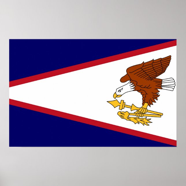 Gerahmter Druck mit Flag of American Samoa, USA. Poster (Vorne)