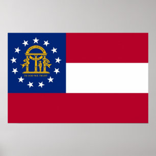 Gerahmter Druck mit Flag of Georgia, USA. Poster