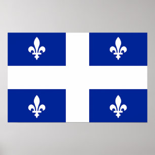 Gerahmter Druck mit Flag Quebec, Kanada Poster