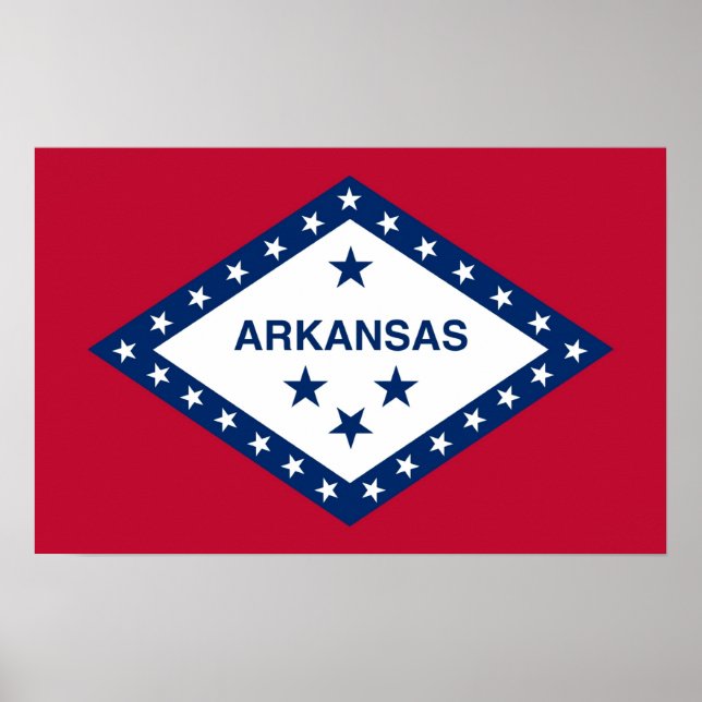 Gerahmter Druck mit Flag von Arkansas, USA. Poster (Vorne)