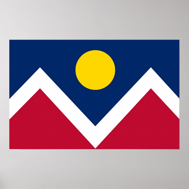 Gerahmter Druck mit Flag von Denver, Colorado, USA Poster (Vorne)
