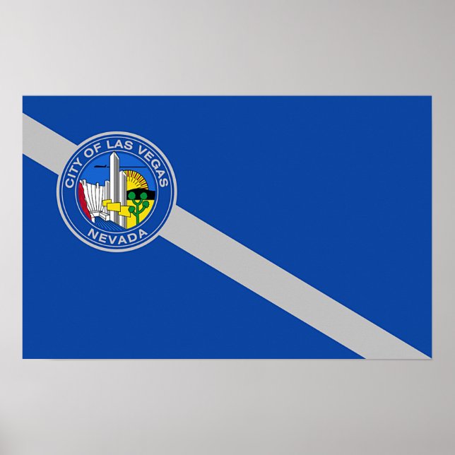 Gerahmter Druck mit Flag von Las Vegas, USA. Poster (Vorne)