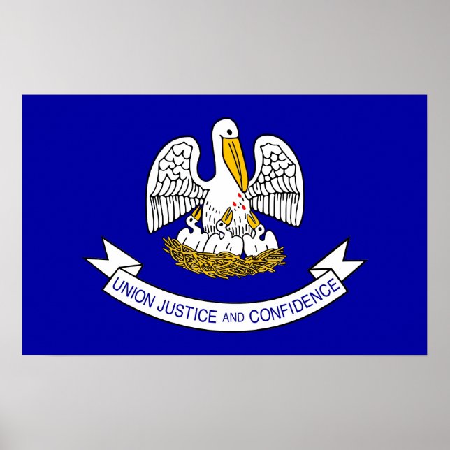 Gerahmter Druck mit Flag von Louisiana, USA. Poster (Vorne)