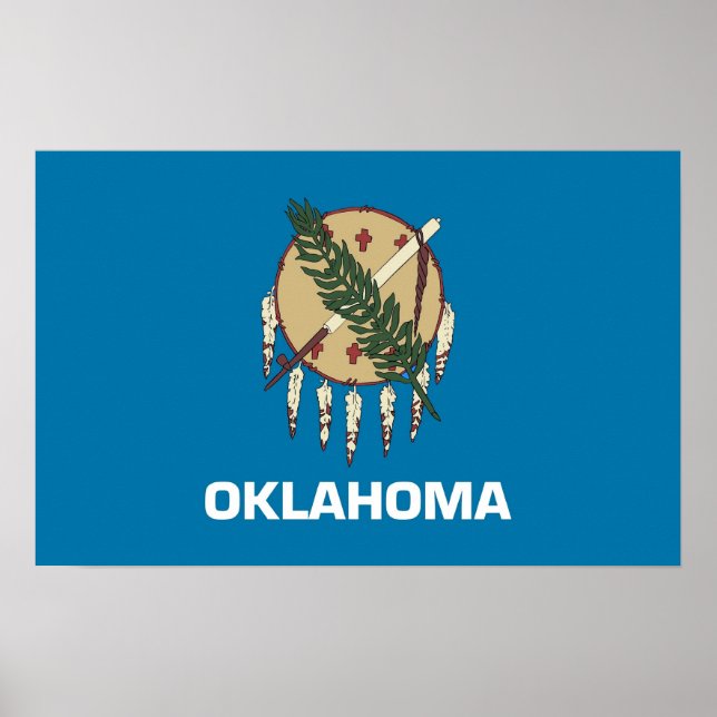 Gerahmter Druck mit Flag von Oklahoma, USA Poster (Vorne)