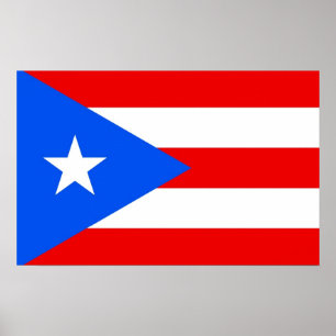 Gerahmter Druck mit Flag von Puerto Rico, USA. Poster