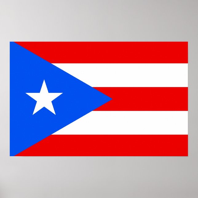 Gerahmter Druck mit Flag von Puerto Rico, USA. Poster (Vorne)