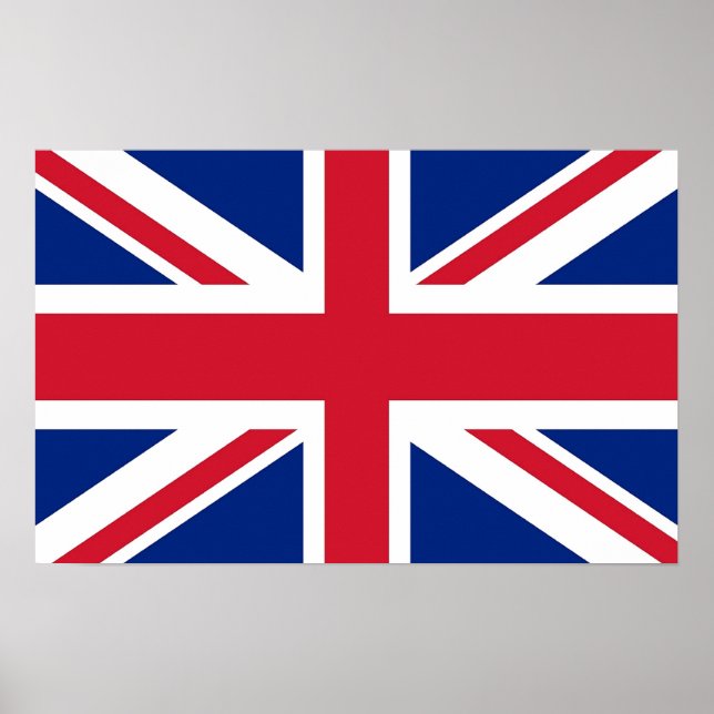 Gerahmter Druck mit Flagge des Vereinigten Königre Poster (Vorne)