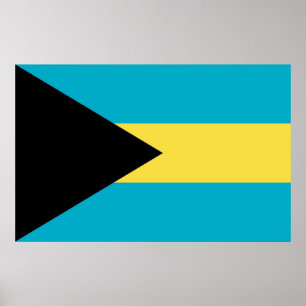 Gerahmter Druck mit Flagge von Bahamas Poster