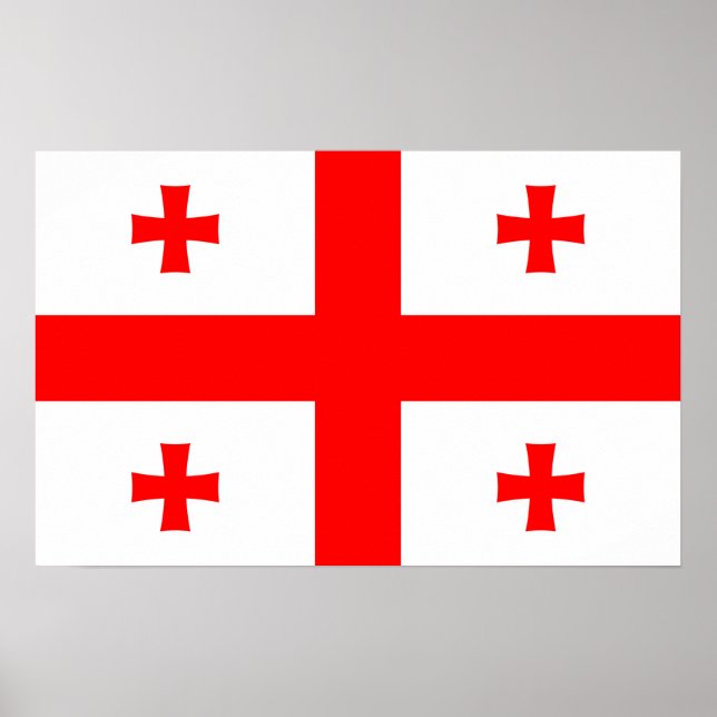 Gerahmter Druck mit georgischer Flagge Poster (Vorne)