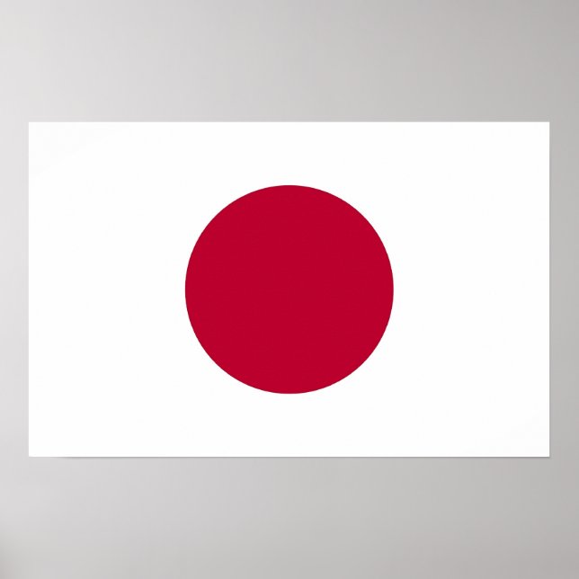 Gerahmter Druck mit japanischer Flagge Poster (Vorne)