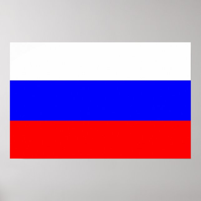 Gerahmter Druck mit russischer Flagge Poster (Vorne)