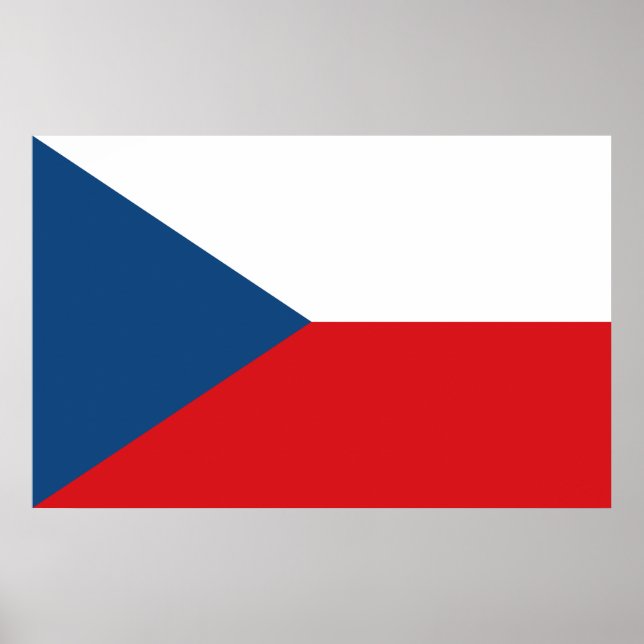 Gerahmter Druck mit tschechischer Flagge Poster (Vorne)