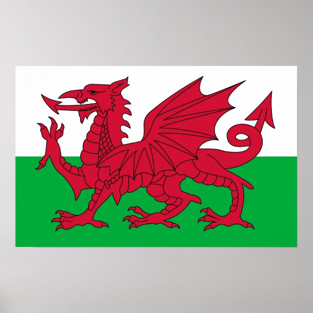 Gerahmter Druck mit Wales Poster (Vorne)