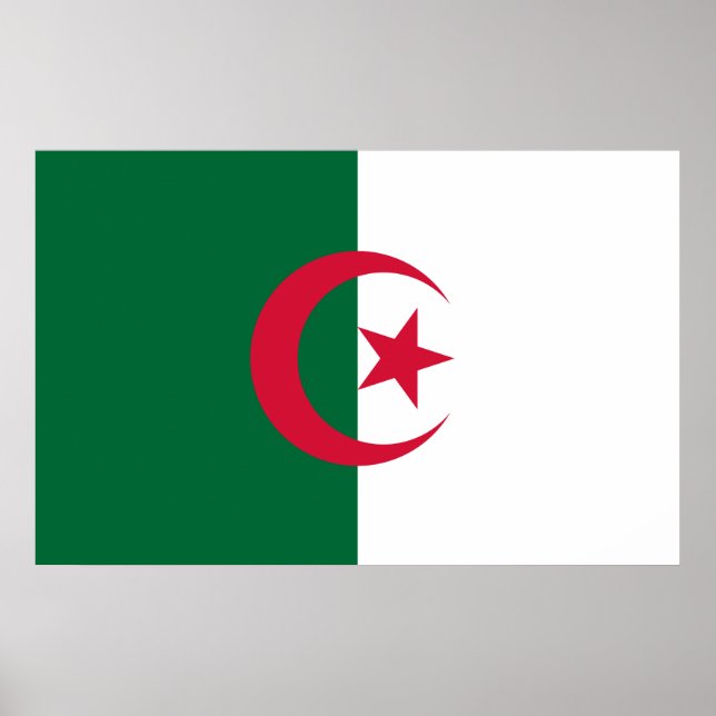 Gerahmter Druck unter algerischer Flagge Poster (Vorne)