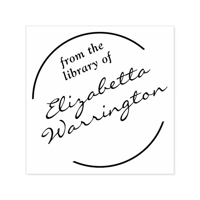 Gerahmter einfacher Script #14 Bibliotheksname Permastempel (Design)