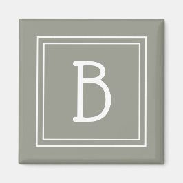Gerahmter Minimalistischer Mit Monogramm Buchstabe Magnet