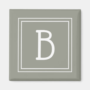 Gerahmter Minimalistischer Mit Monogramm Buchstabe Magnet