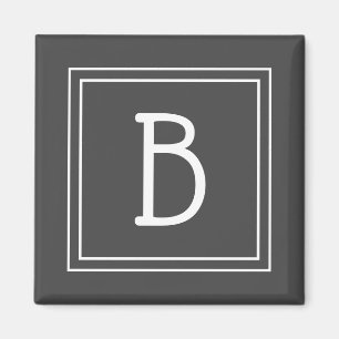 Gerahmter moderner monogrammierter Buchstabe Anfan Magnet