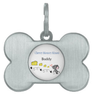 Gerahmter Pet Tag Mousey Cheesy Kisses Welpen Hund Tiermarke