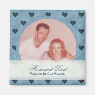 Gerahmtes blaues Herz: Memorial: Bildermagazin Magnet