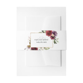 Gerahmtes Burgund, Rosa und Auberginen Einladungsbanderole