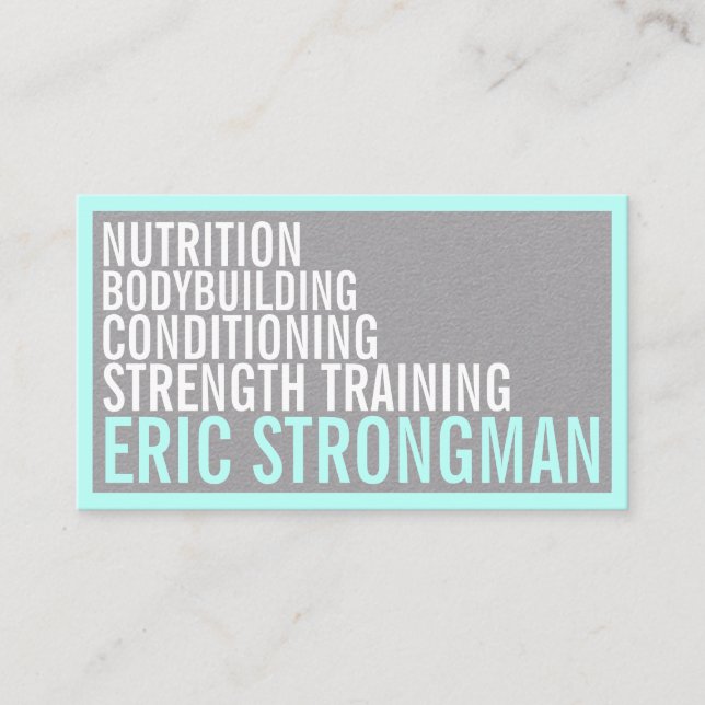 Gerahmtes cyan-blaues Grau der starken mutigen Art Visitenkarte (Vorderseite)