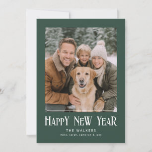 Gerahmtes klassisches Neujahrsfoto Feiertagskarte