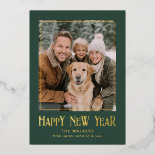 Gerahmtes klassisches Neujahrsfoto Folien Feiertagskarte