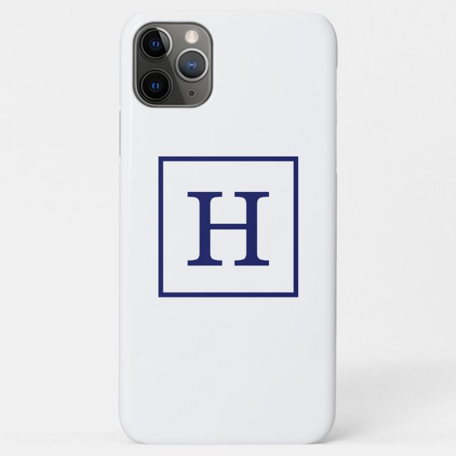 Gerahmtes Monogramm für das Blaue Navy Case-Mate iPhone Hülle (Rückseite)