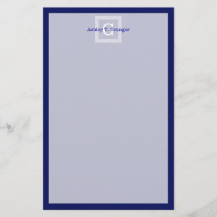 Gerahmtes Monogramm für den blauen griechischen Sc Briefpapier