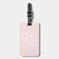 Gerahmtes Monogramm, hell rosa, erste