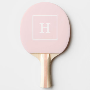 Gerahmtes Monogramm, hell rosa, erste Tischtennis Schläger