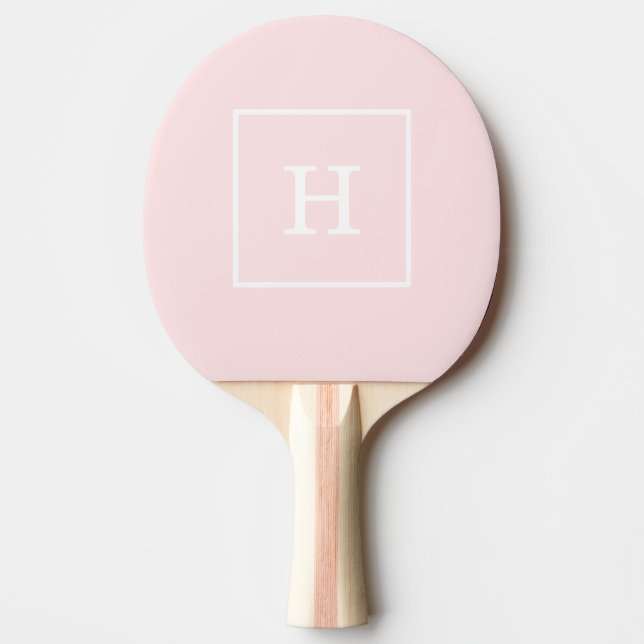 Gerahmtes Monogramm, hell rosa, erste Tischtennis Schläger (Vorderseite)