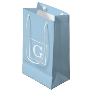 Gerahmtes Monogramm Pulver Blauweiß Kleine Geschenktüte