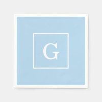 Gerahmtes Monogramm Pulver Blauweiß