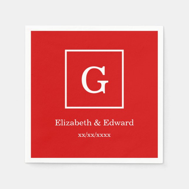 Gerahmtes Monogramm Serviette (Vorderseite)