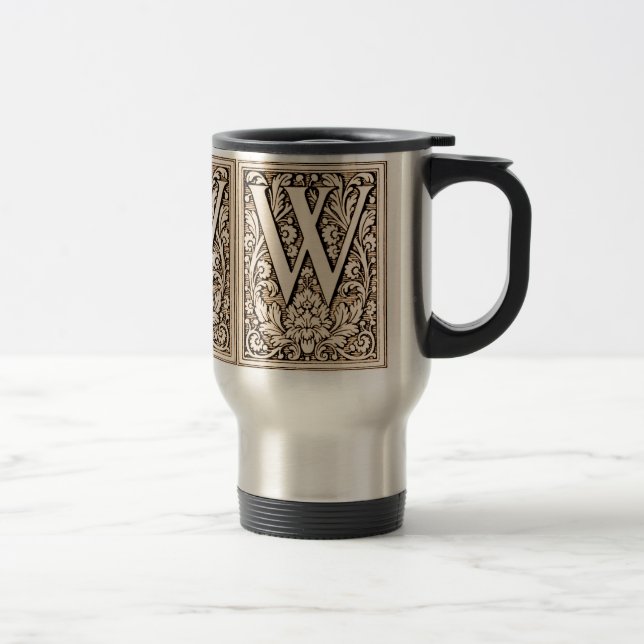 Gerahmtes Monogramm "W" - Tasse (Rechts)