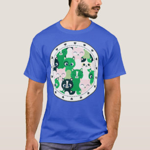 Gerahmtes Niedliches Cat Family Foto T-Shirt