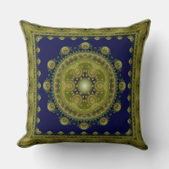 Gerahmtes orientalisches Fraktal Kissen (Vorderseite)